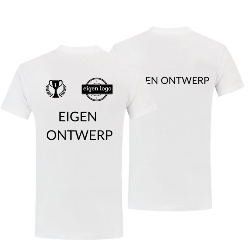 Afbeelding kampioenshirt met bedrukking voor en achterzijde