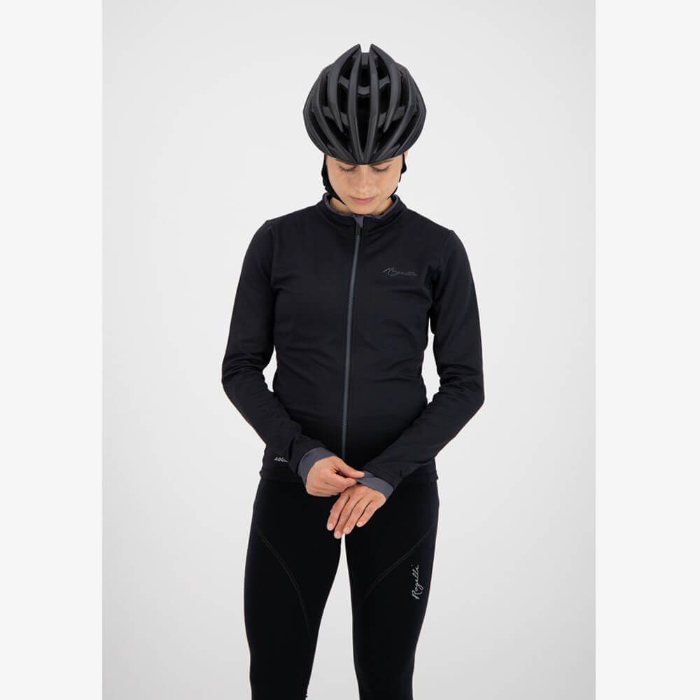 Afbeelding Rogelli wielershirt fietsshirt essential dames lange mouw zwart