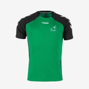 Afbeelding Hummel Authentic sportshirt heren/junior groen/zwart met logo HV Borger