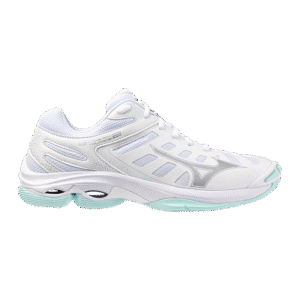 Mizuno Wave Voltage 2 - Indoorschoenen - Dames- Wit/Blauwe tint