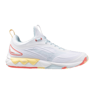 Mizuno Wave Luminous 3 - Indoorschoenen - Dames - Wit/Koraal/Geel