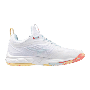 Alternative view of Mizuno Wave Luminous 3 - Indoorschoenen - Dames - Wit/Koraal/Geel